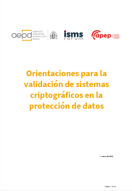 Orientaciones para la validación de sistemas criptográficos en la protección de datos